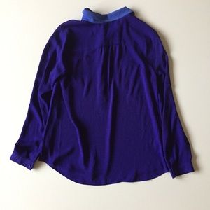 LOFT Tops - Loft Purple & Blue Half Button Up Shirt Size M LOFT Tops - Loft Purple & Blue Half Button Up Shirt Size M
